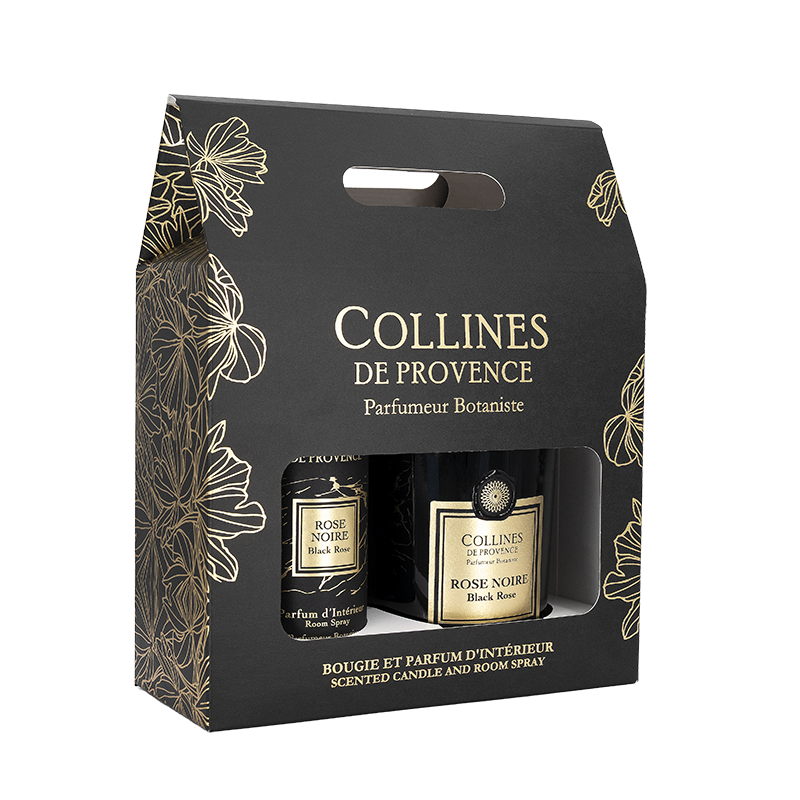 Candle 180g & Home Fragrance Gift Set - Black Rose