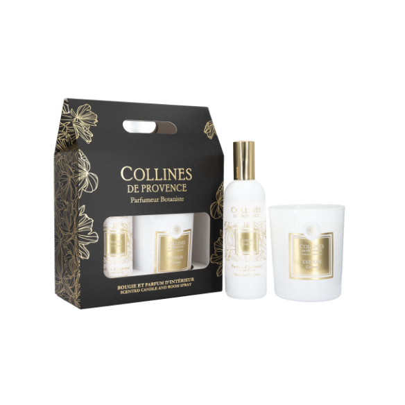Coffret Bougie 180g & Parfum d'intérieur - Coton