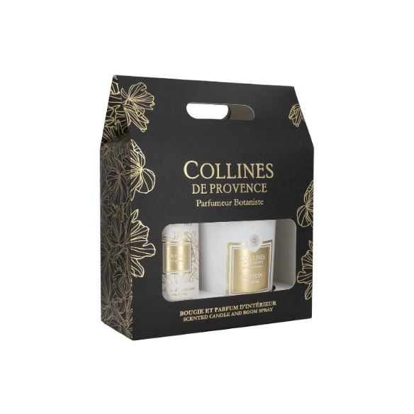 Candle 180g & Home Fragrance Gift Set - Cotton