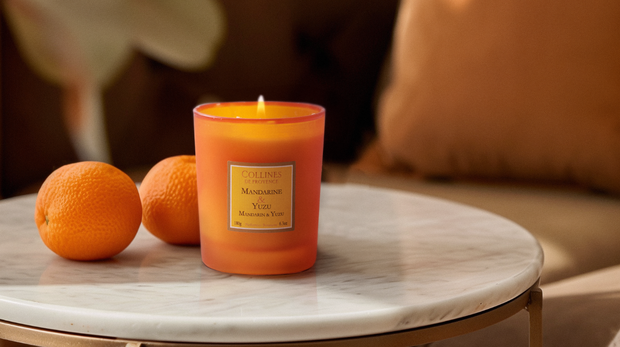 bougie mandarine et yuzu